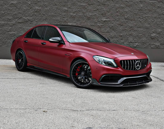 C class Mercedes Benz AMG C63s Front bumper lip splitter spoiler diffuser Grille bodykit