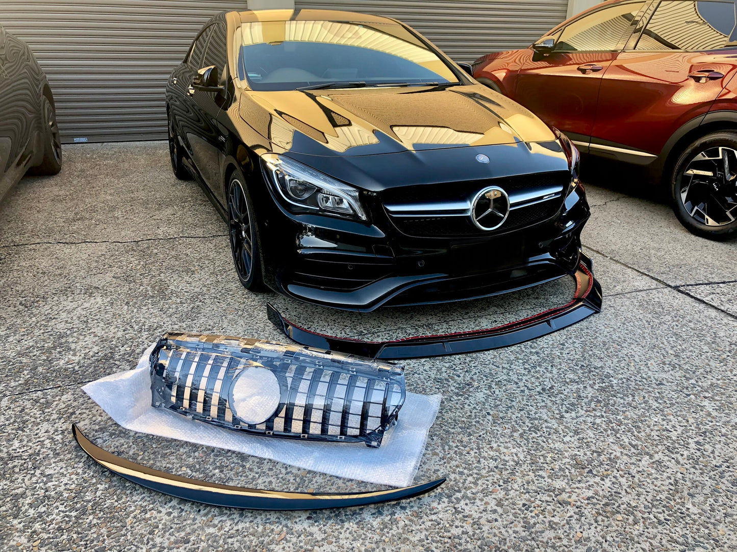 CLA class Mercedes Benz w117 front lip AMG GT Grille spoiler diffuser bodykit