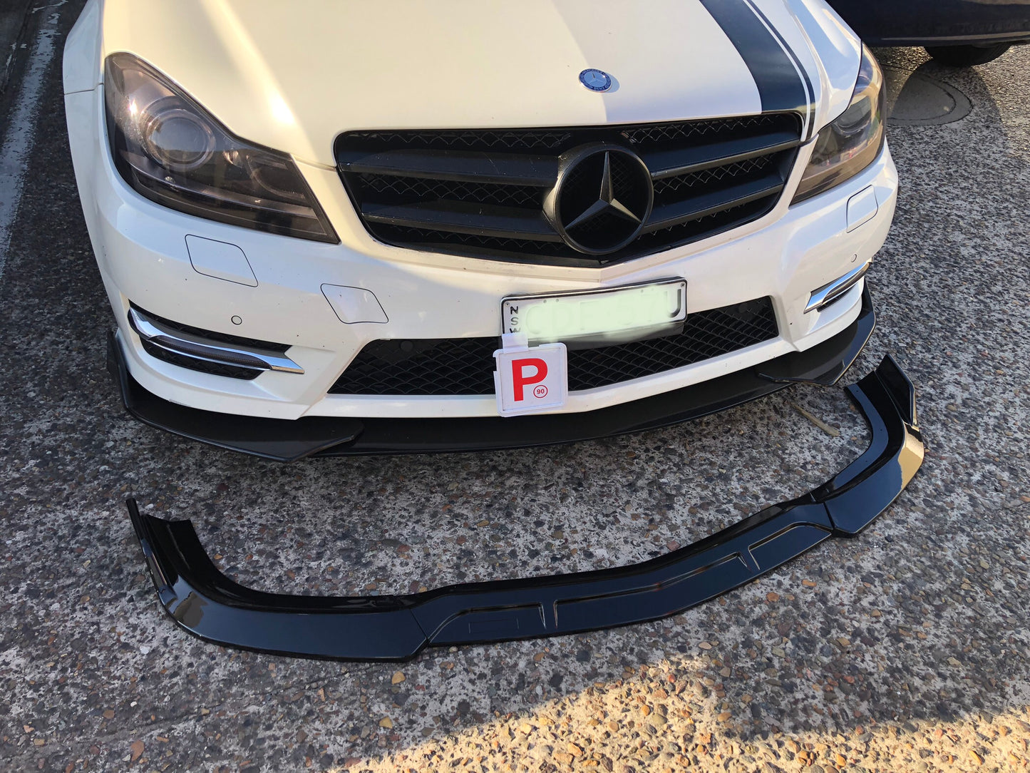 Mercedes W204 C class AMG front lip splitter spoiler Grille bodykit