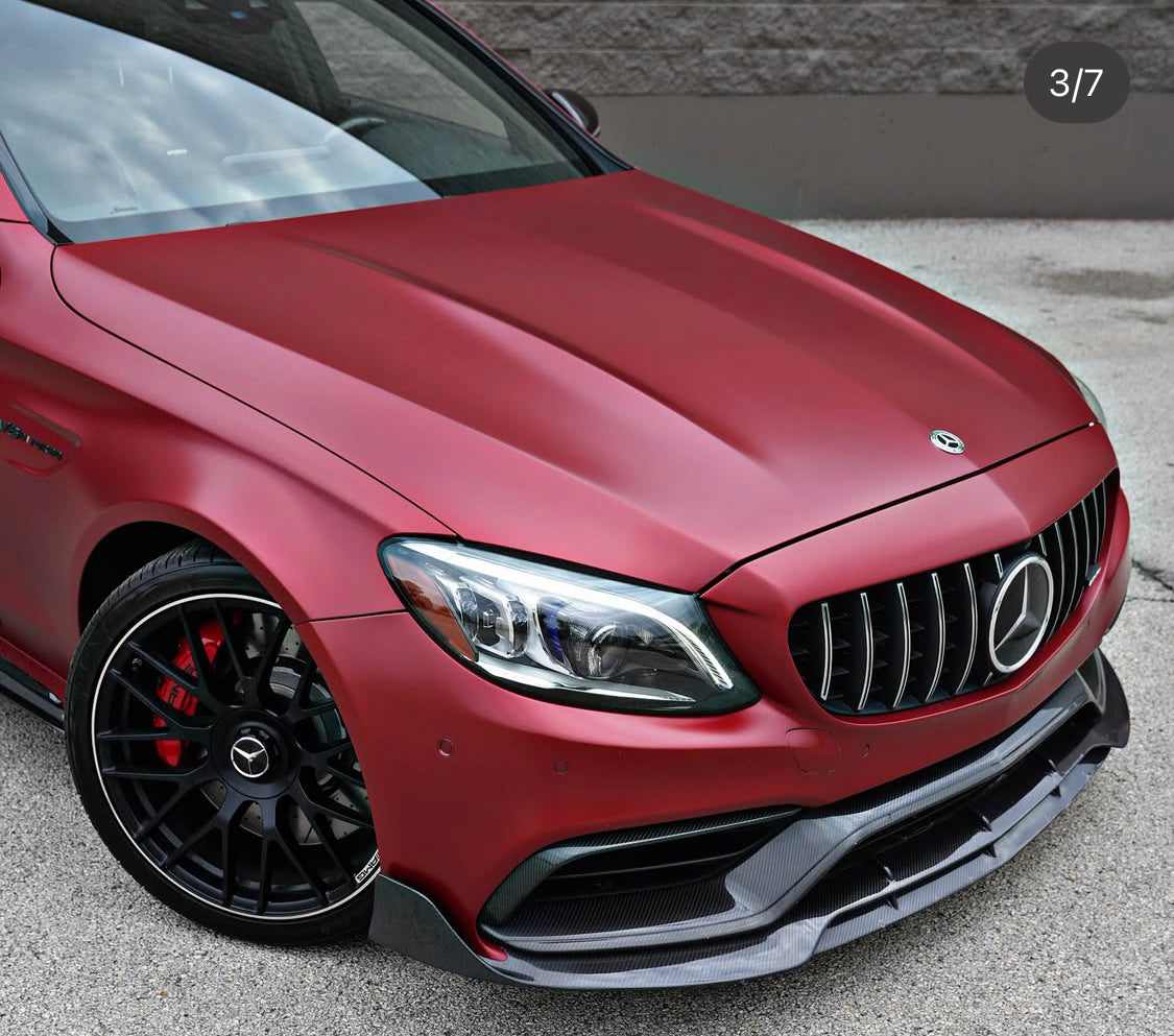 C class Mercedes Benz AMG C63s Front bumper lip splitter spoiler diffuser Grille bodykit