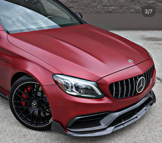 C class Mercedes Benz AMG C63s Front bumper lip splitter spoiler diffuser Grille bodykit