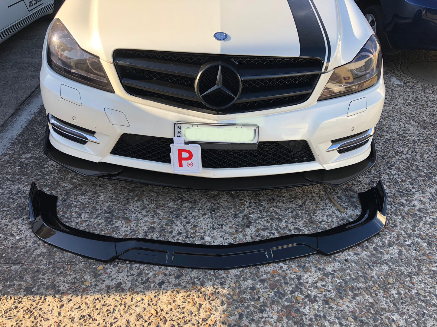 Mercedes W204 C class AMG front lip splitter spoiler Grille bodykit