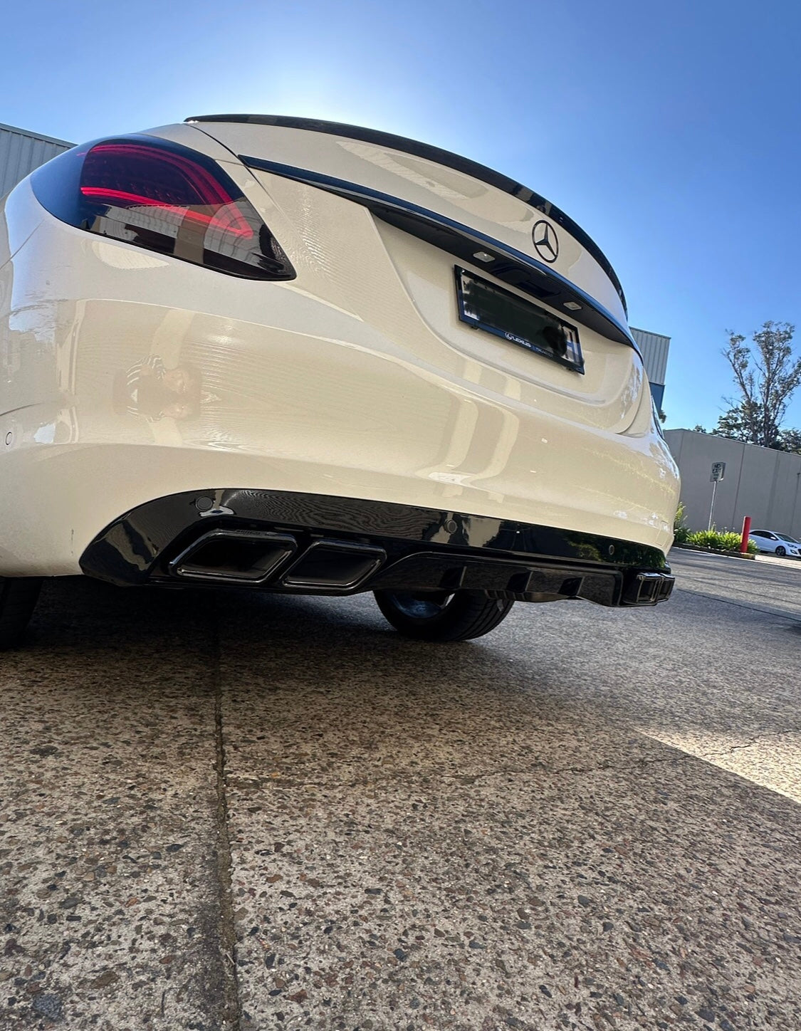 Mercedes Benz W205 C Class rear bumper diffuser