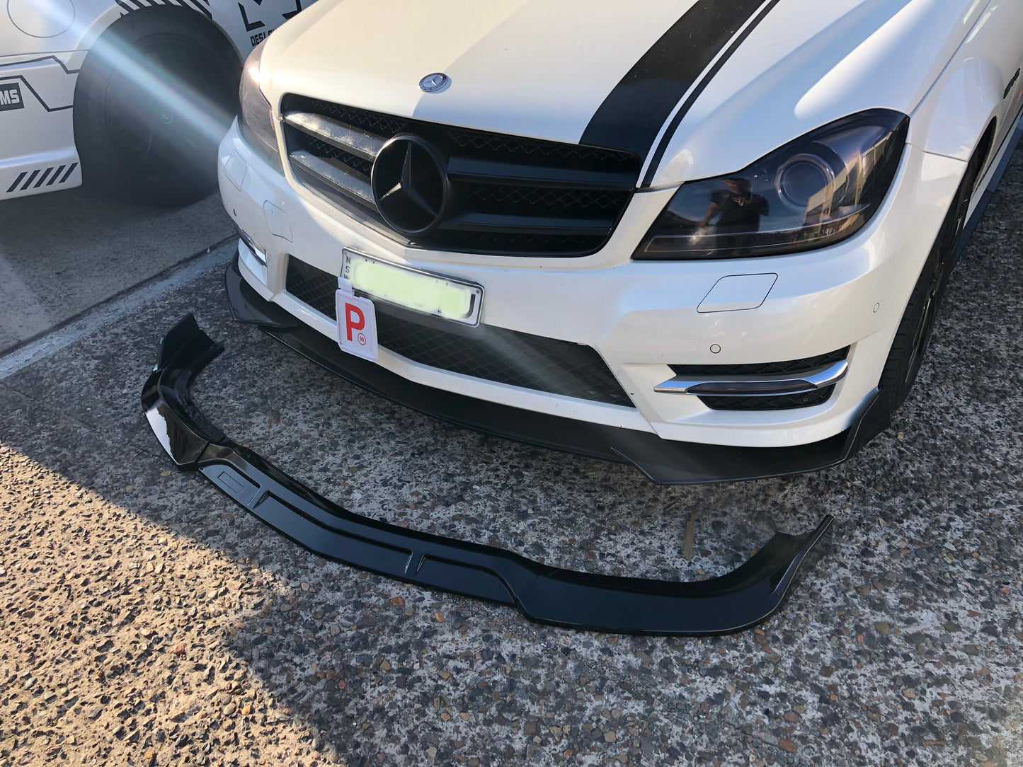 Mercedes W204 C class AMG front lip splitter spoiler Grille bodykit
